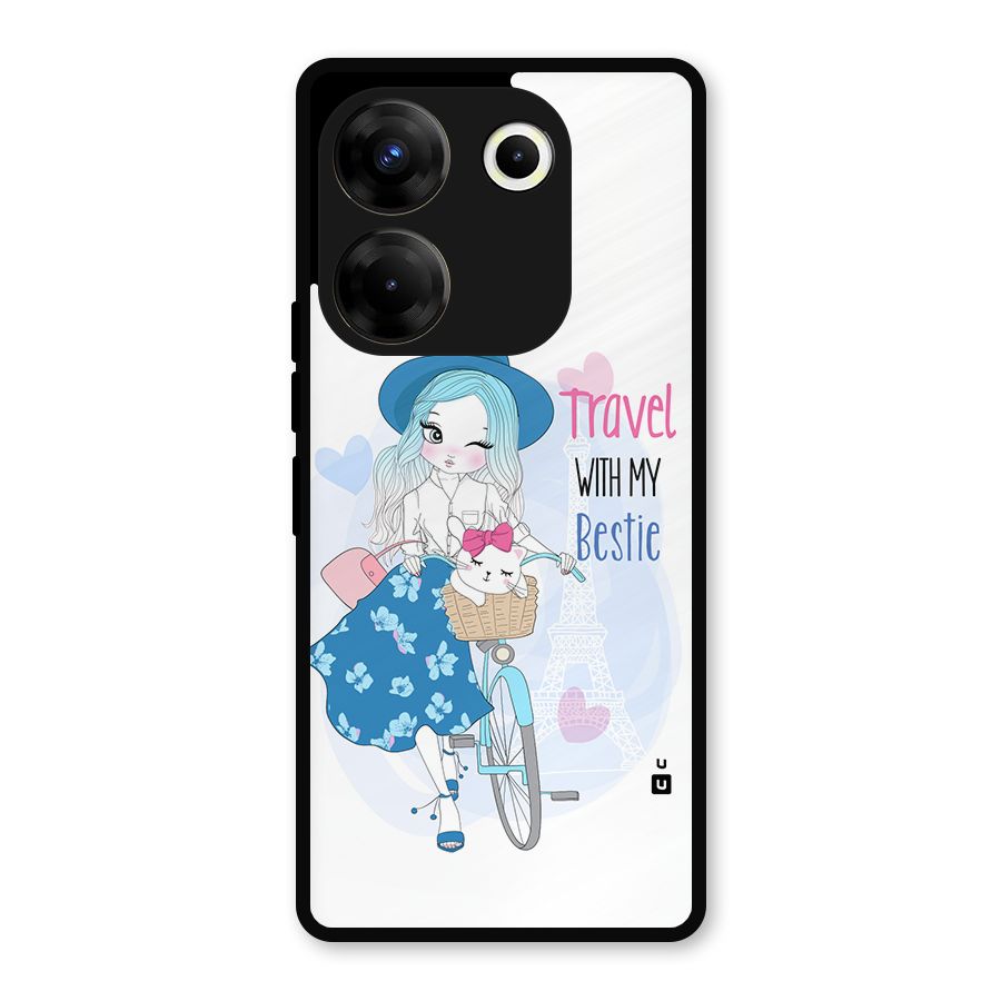Travel With My Bestie Metal Back Case for Tecno Camon 20