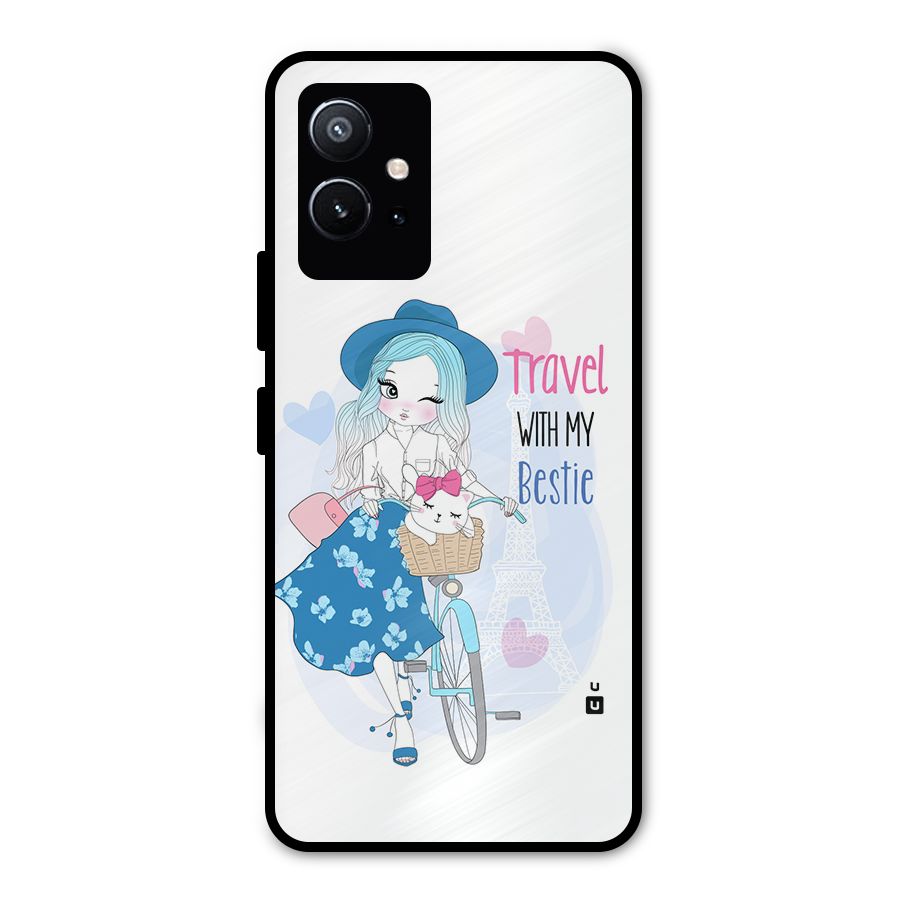 Travel With My Bestie Metal Back Case for Vivo T1 5G