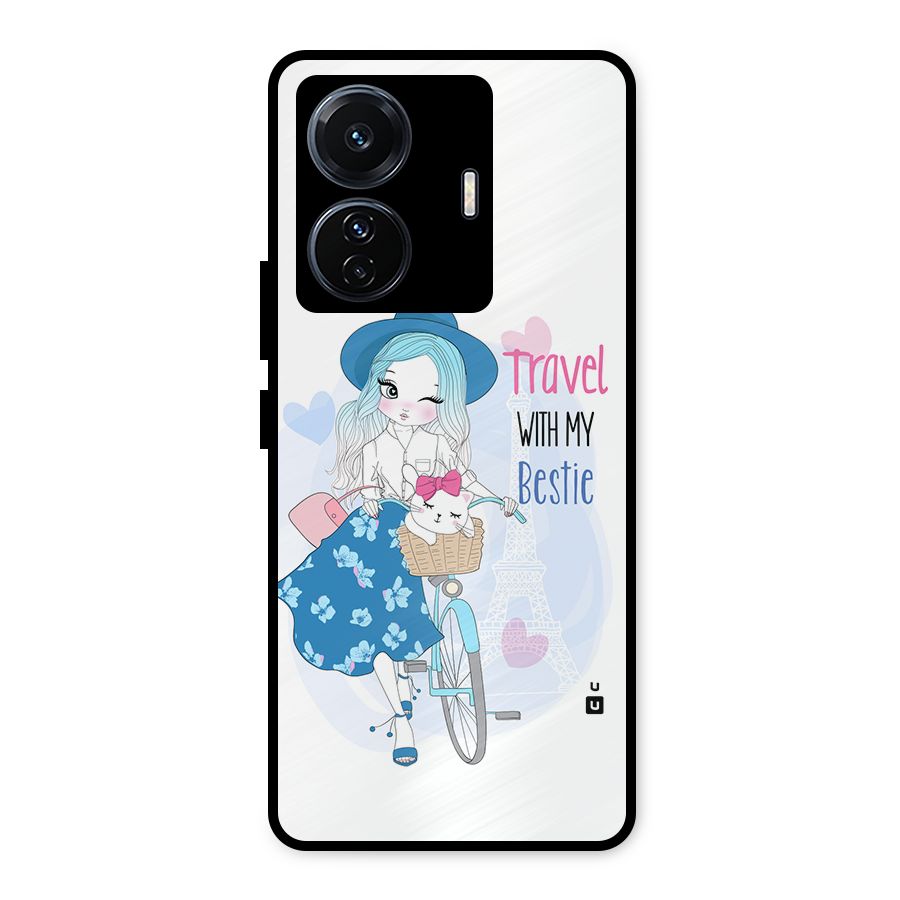 Travel With My Bestie Metal Back Case for Vivo T1 Pro