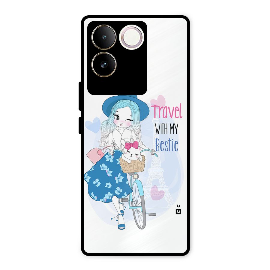 Travel With My Bestie Metal Back Case for Vivo T2 Pro