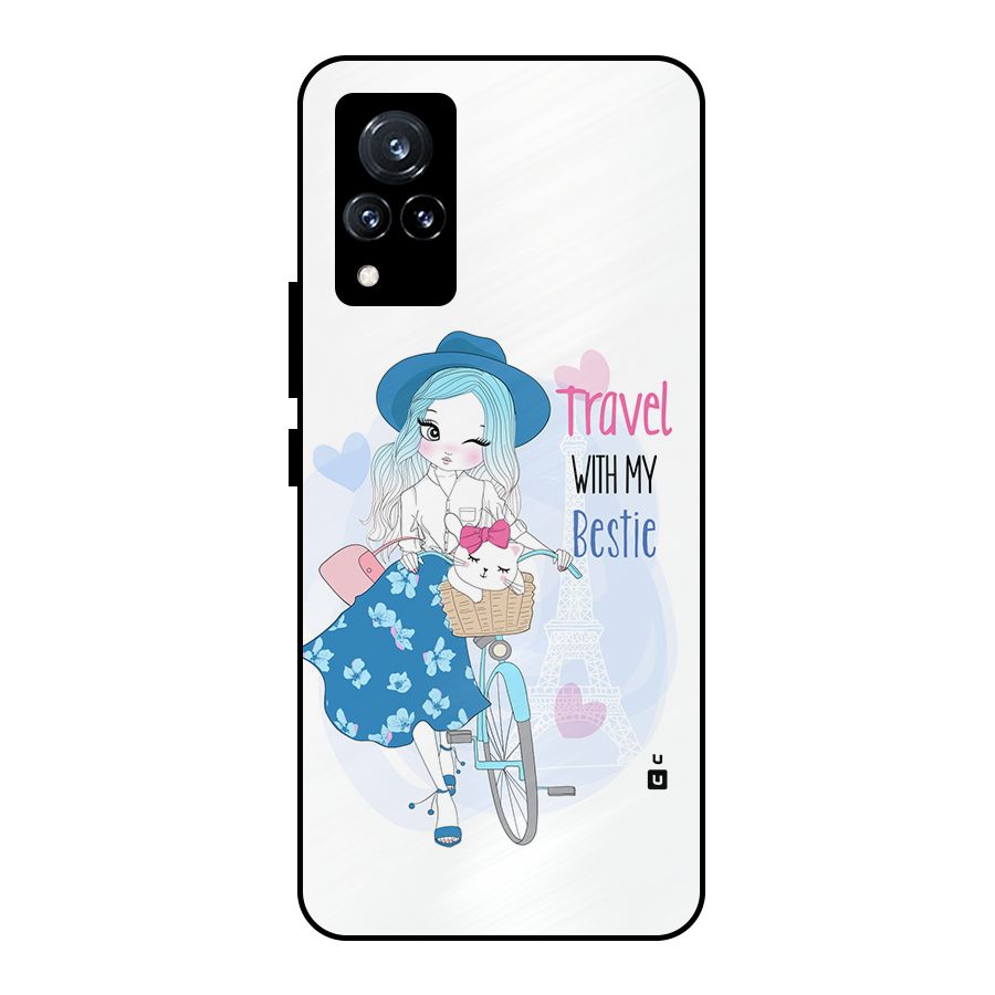 Travel With My Bestie Metal Back Case for Vivo V21 5G