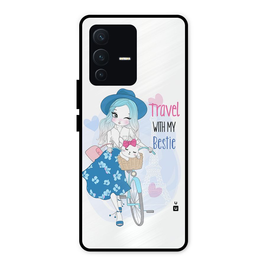 Travel With My Bestie Metal Back Case for Vivo V23 5G
