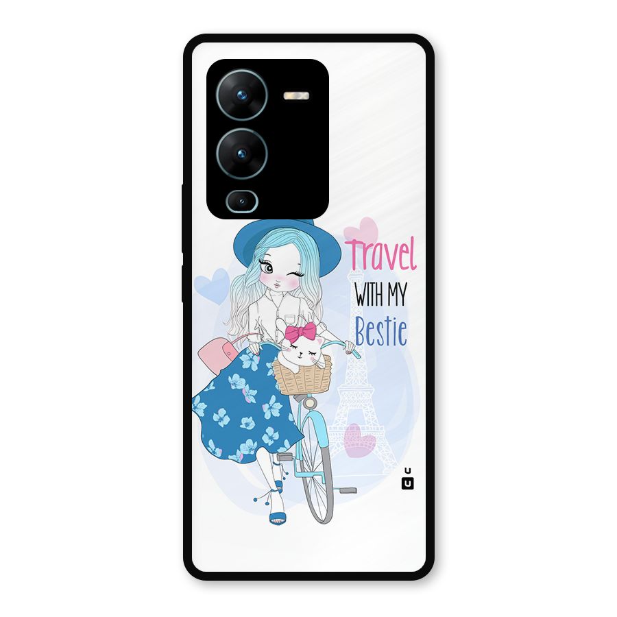 Travel With My Bestie Metal Back Case for Vivo V25 Pro