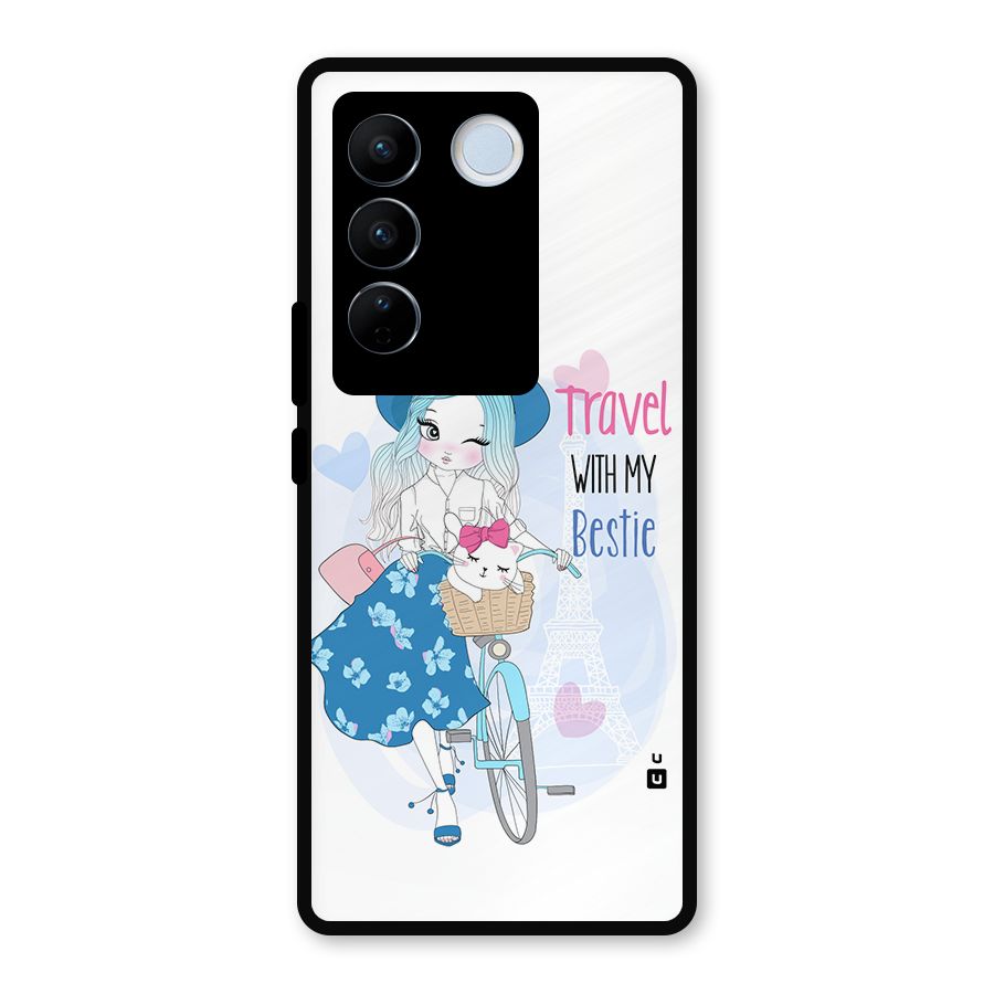 Travel With My Bestie Metal Back Case for Vivo V27