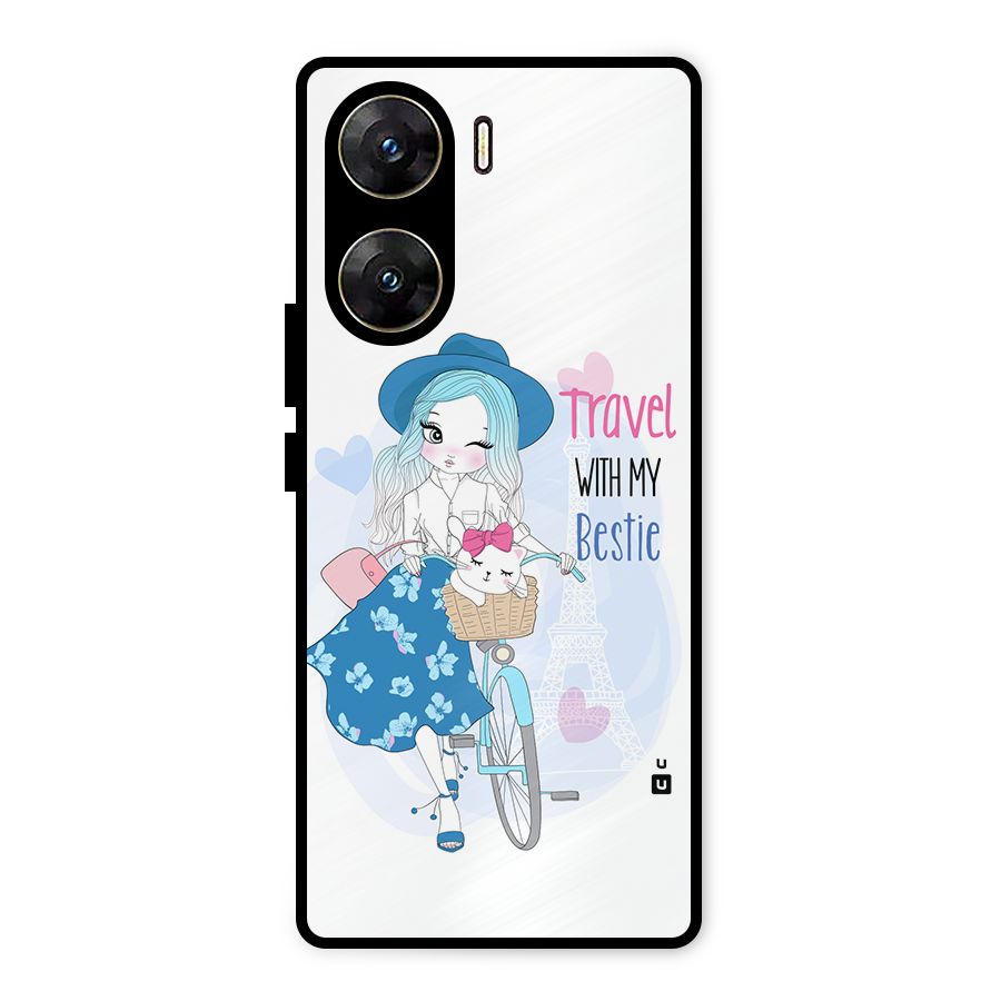 Travel With My Bestie Metal Back Case for Vivo V29e