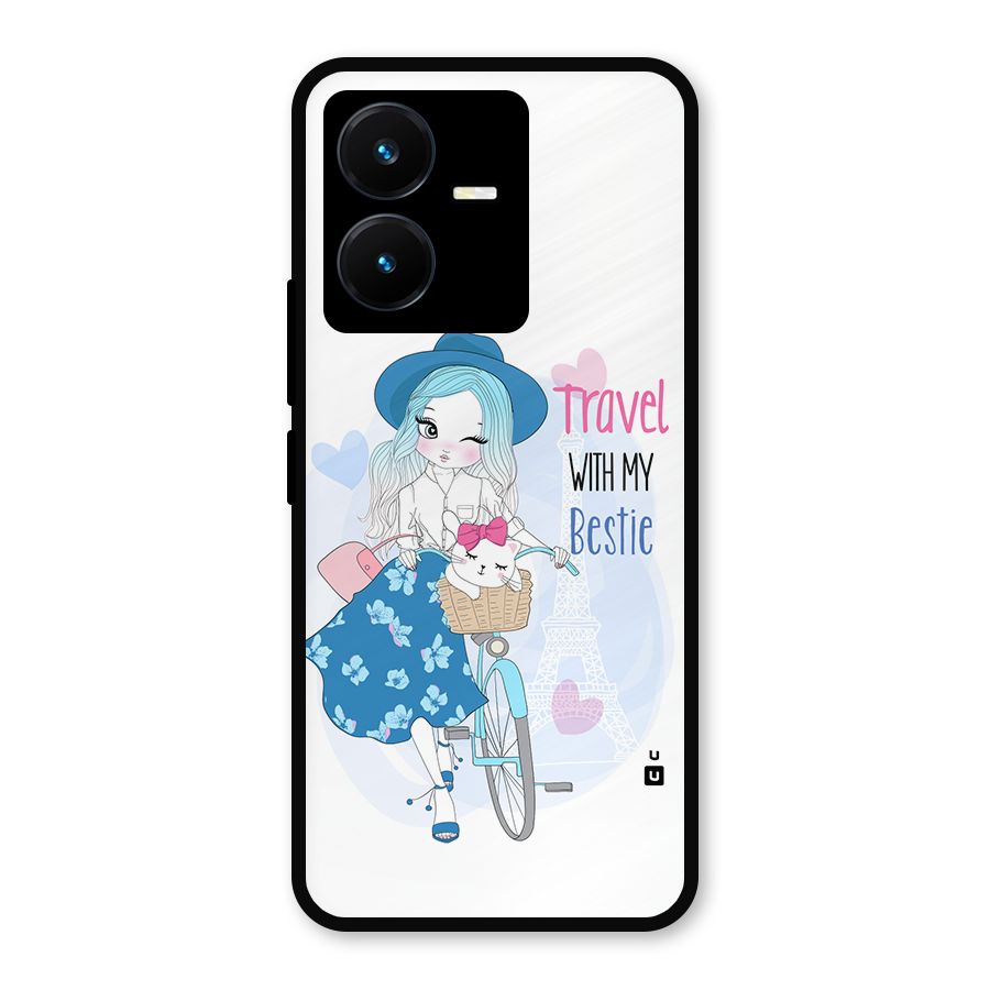 Travel With My Bestie Metal Back Case for Vivo Y22