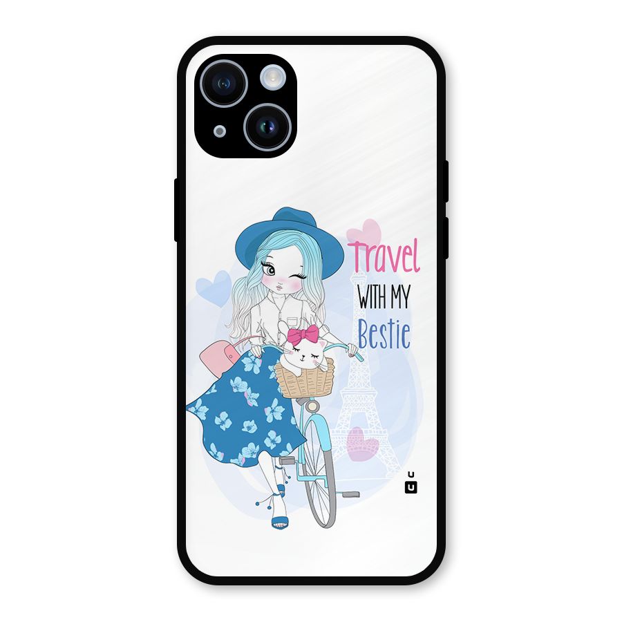 Travel With My Bestie Metal Back Case for iPhone 14