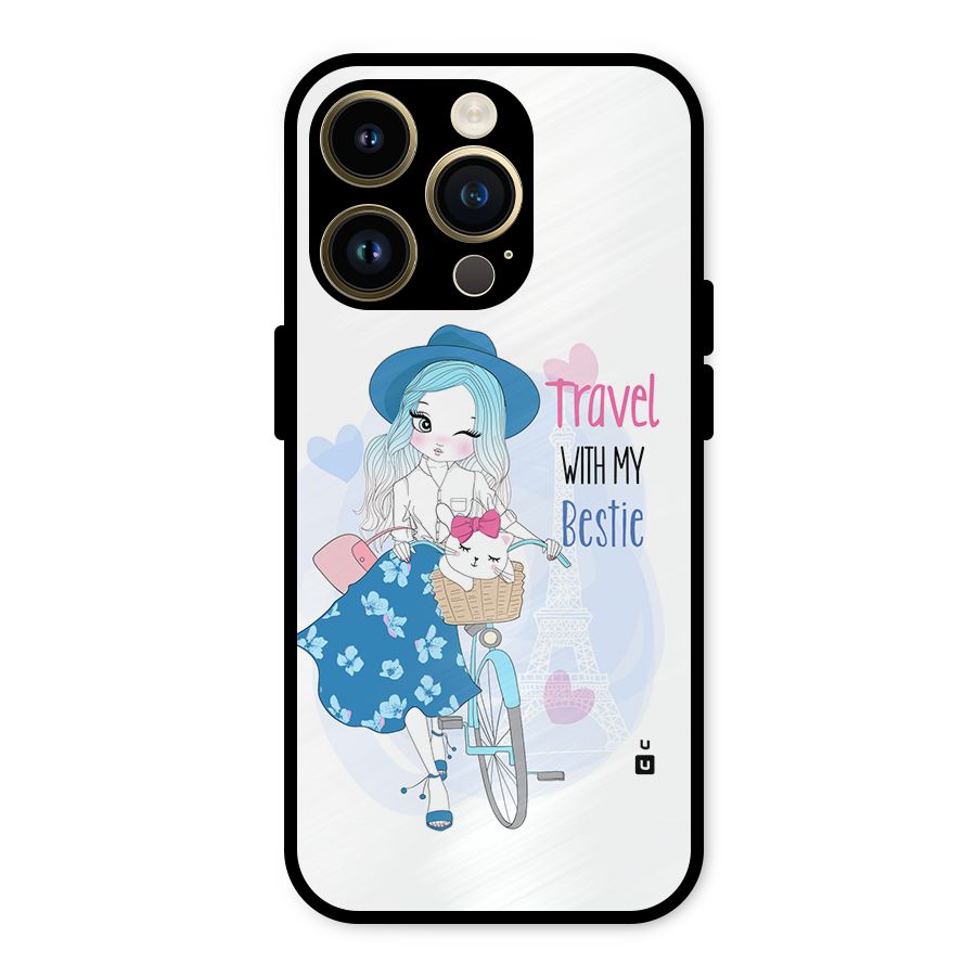 Travel With My Bestie Metal Back Case for iPhone 14 Pro