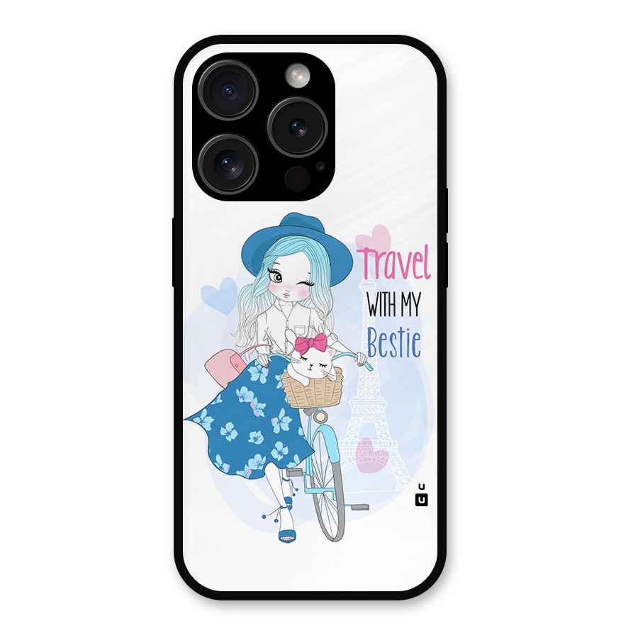 Travel With My Bestie Metal Back Case for iPhone 15 Pro