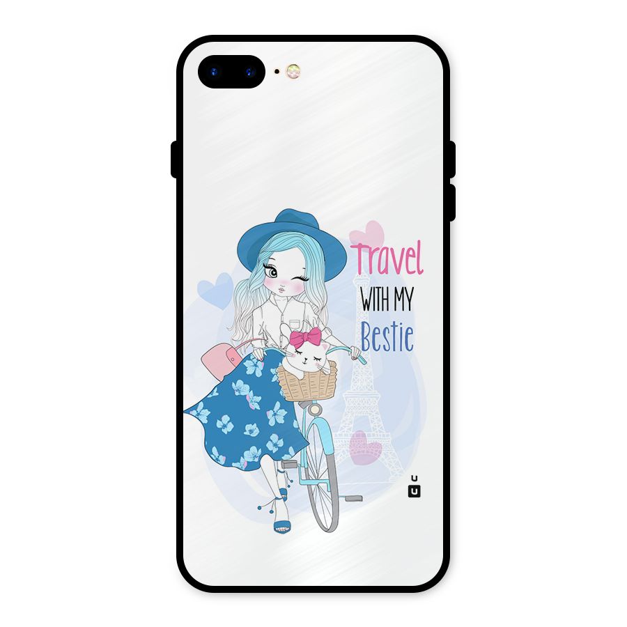 Travel With My Bestie Metal Back Case for iPhone 8 Plus