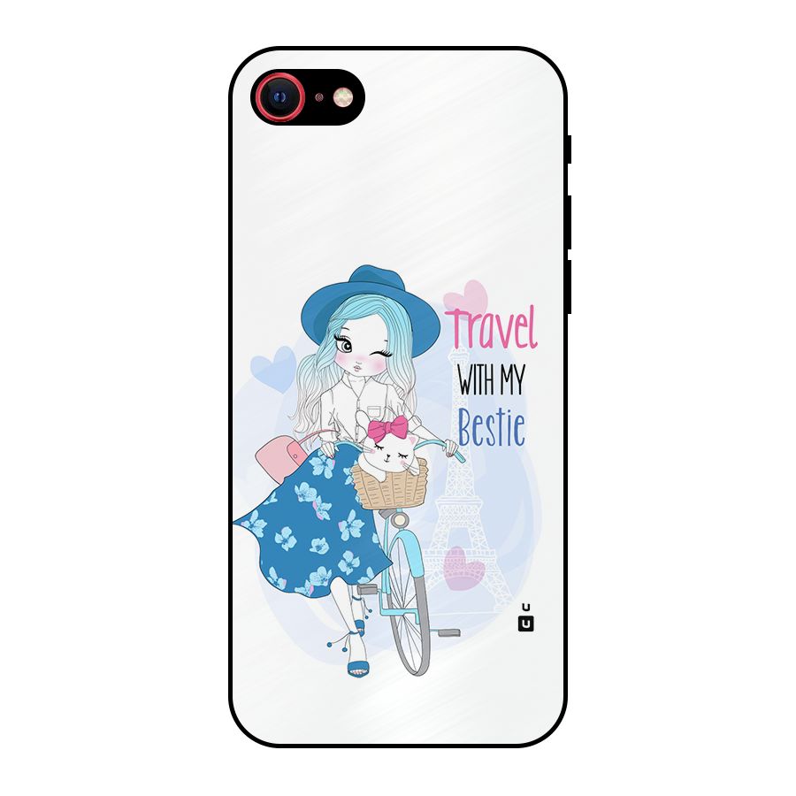 Travel With My Bestie Metal Back Case for iPhone SE 2020