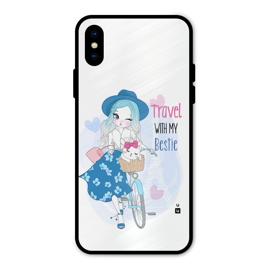 Travel With My Bestie Metal Back Case for iPhone XS