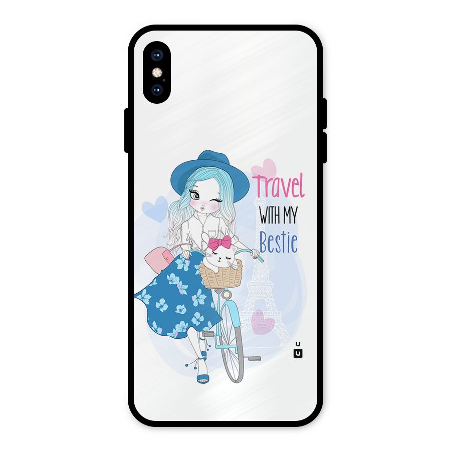 Travel With My Bestie Metal Back Case for iPhone XS Max
