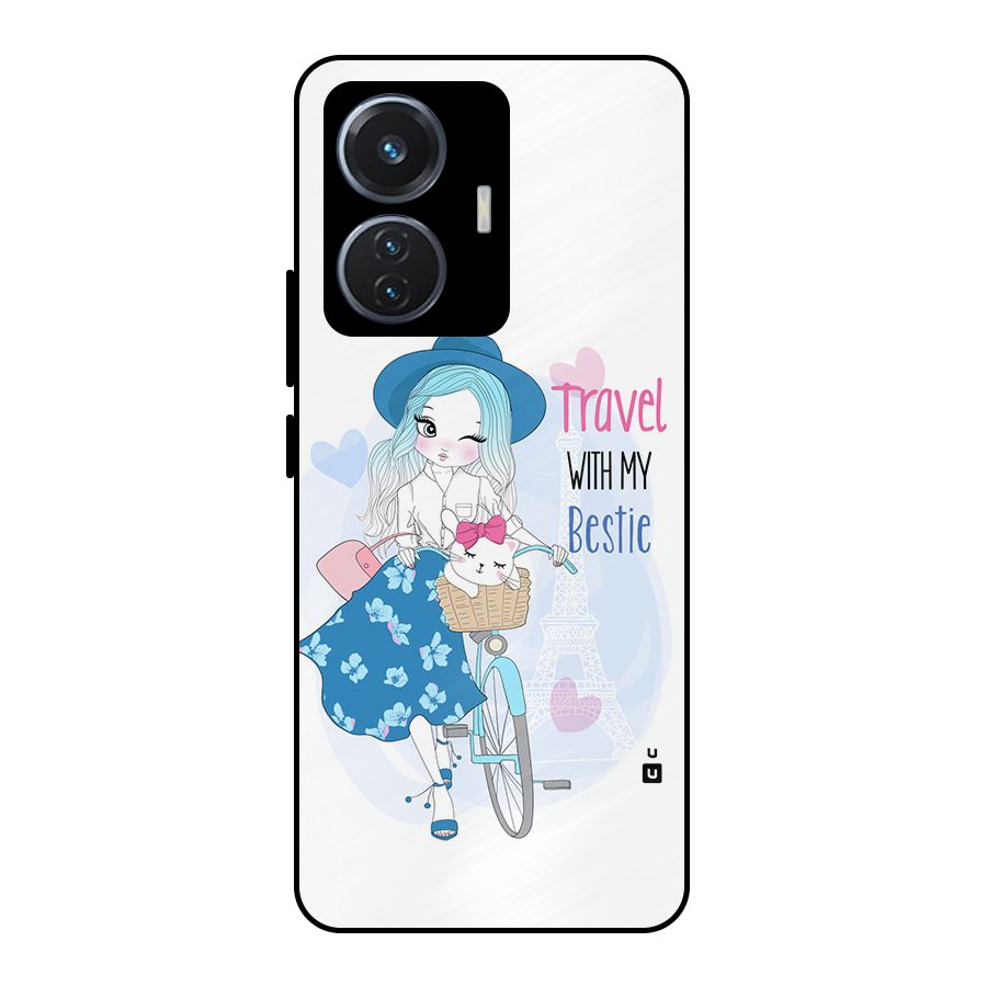 Travel With My Bestie Metal Back Case for iQOO Z6 44W