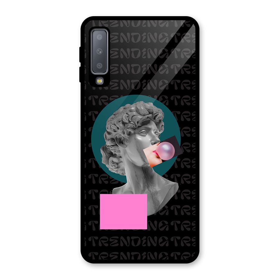 Trending Typo Glass Back Case for Galaxy A7 (2018)
