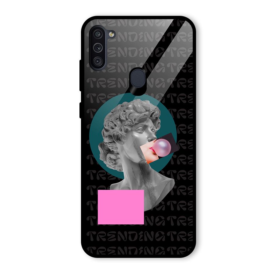 Trending Typo Glass Back Case for Galaxy M11