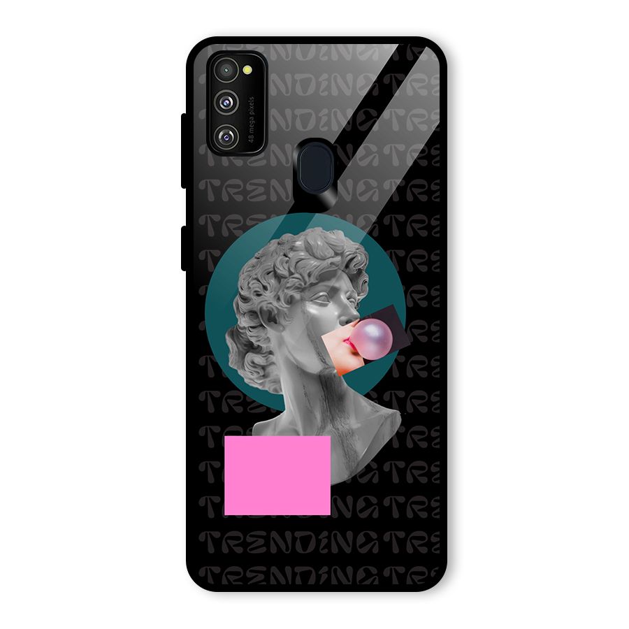 Trending Typo Glass Back Case for Galaxy M21