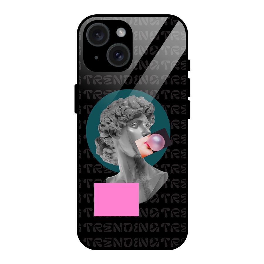 Trending Typo Glass Back Case for iPhone 15