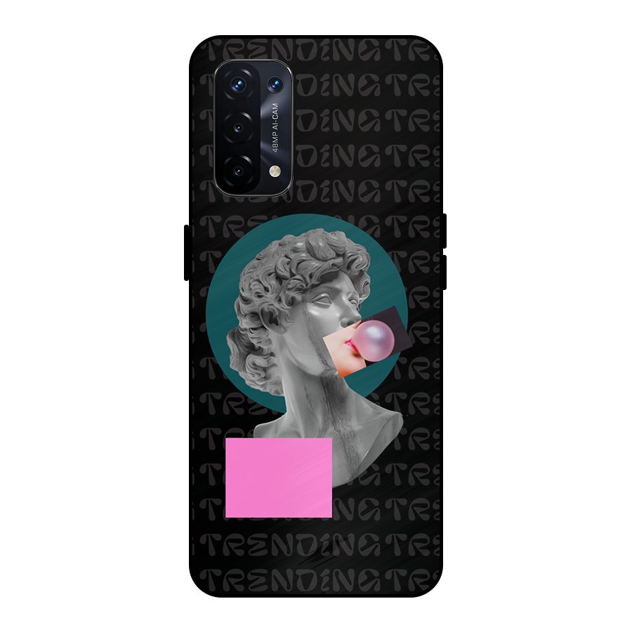 Trending Typo Metal Back Case for Oppo A74 5G