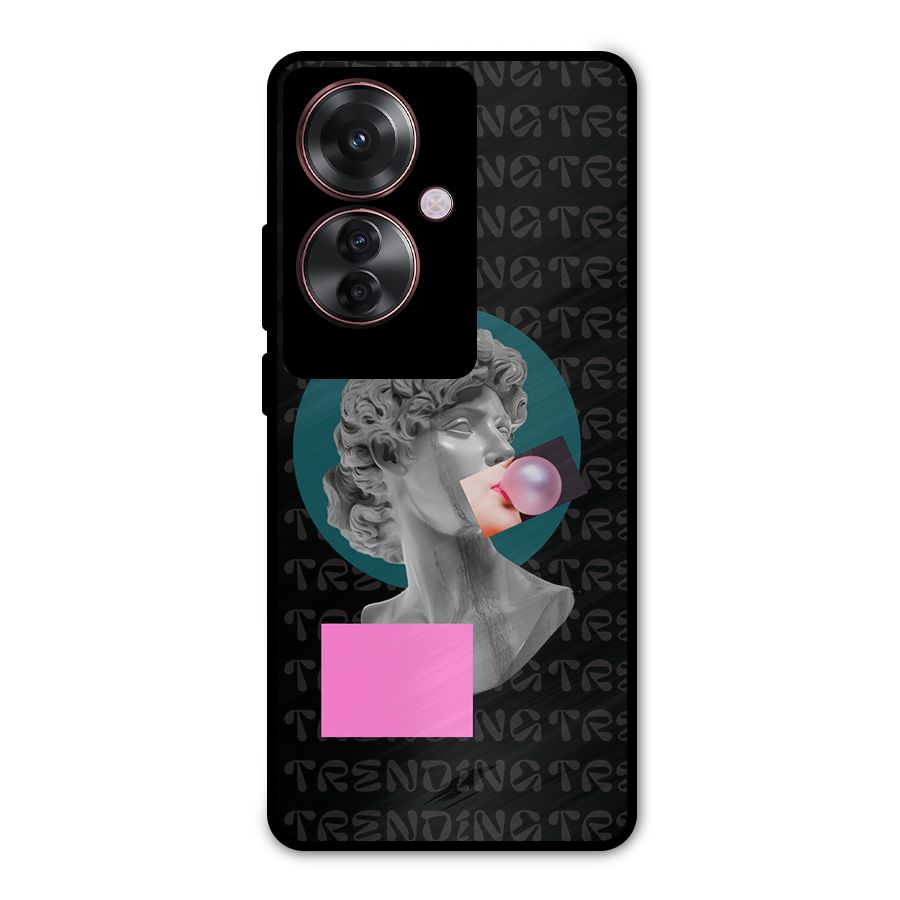 Trending Typo Metal Back Case for Oppo F25 Pro