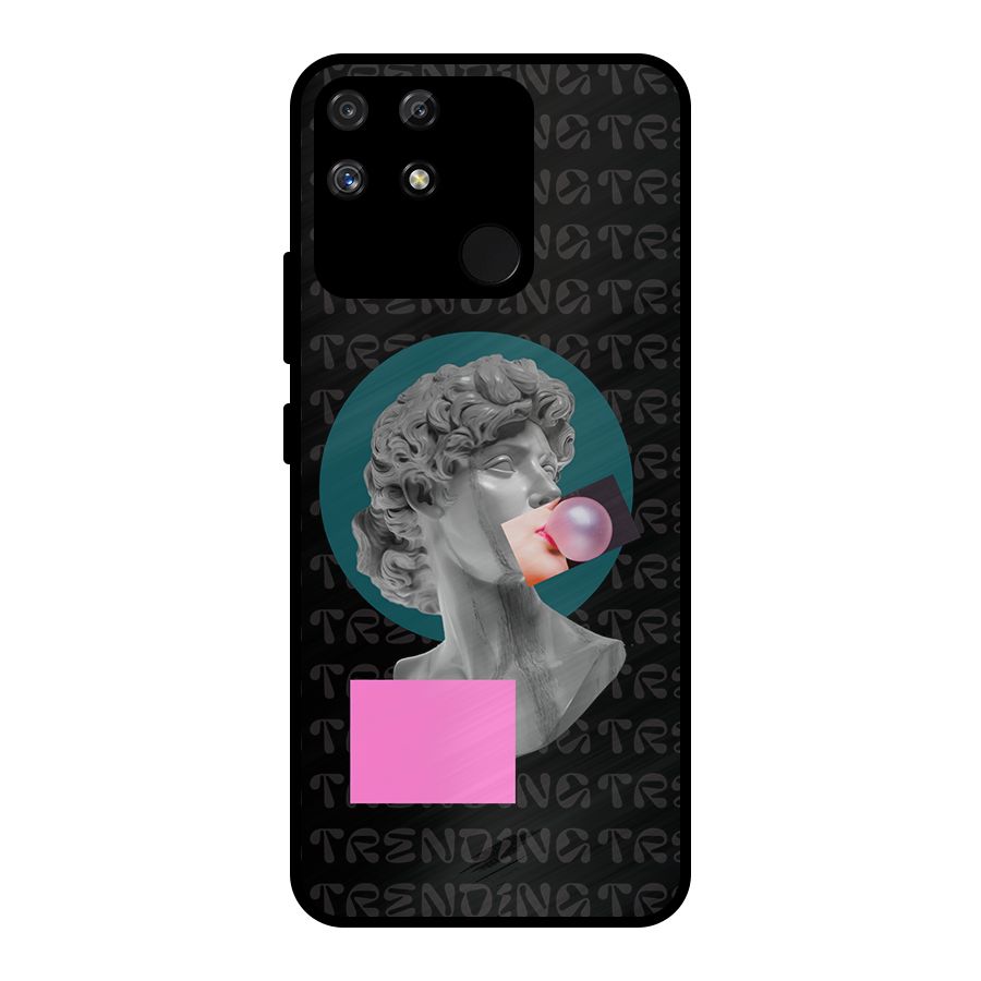 Trending Typo Metal Back Case for Realme Narzo 50A