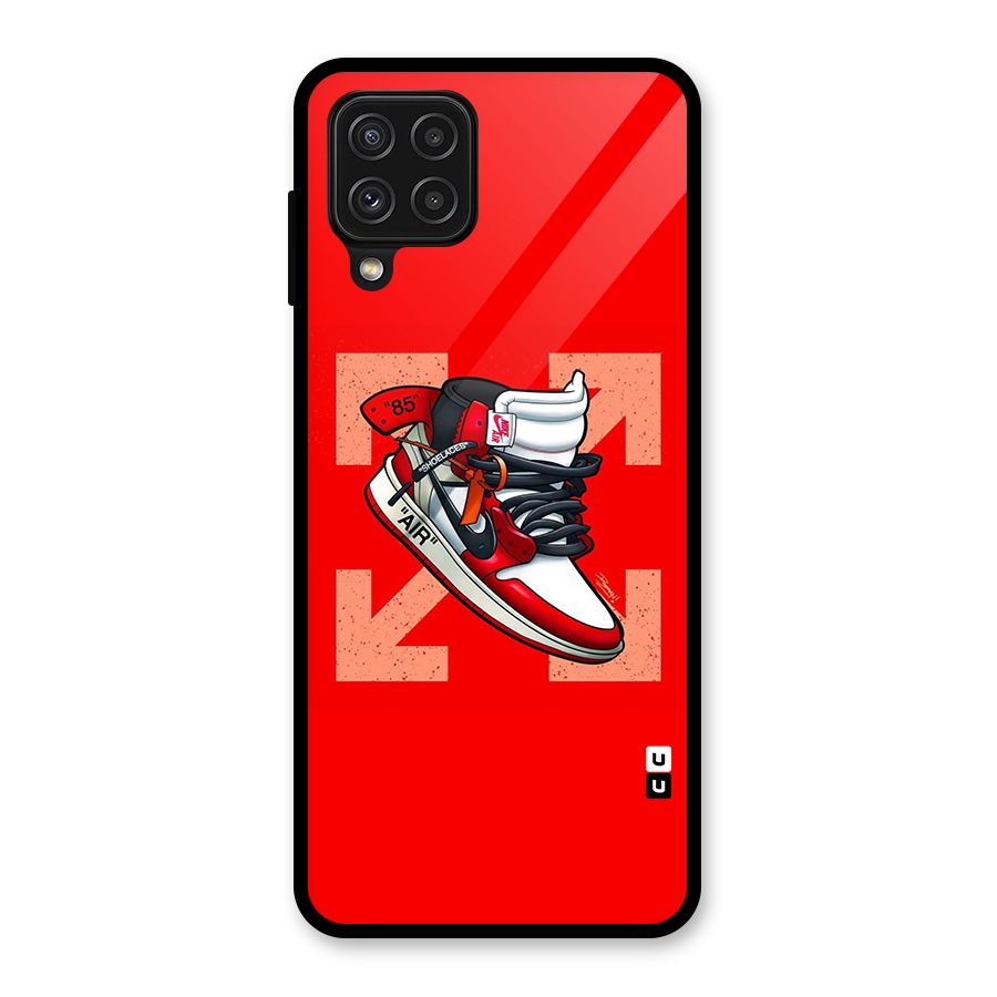 Trendy Air Shoes Glass Back Case for Galaxy A22 4G