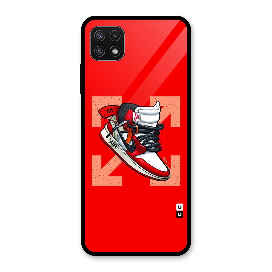 Trendy Air Shoes Glass Back Case for Galaxy A22 5G