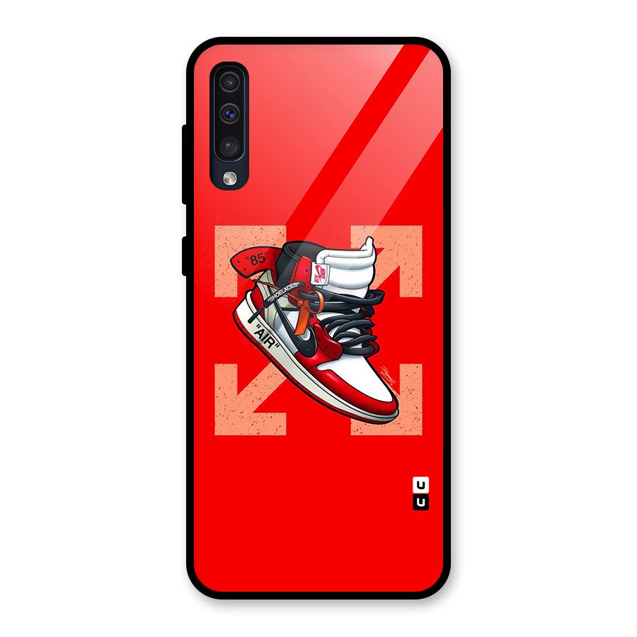 Trendy Air Shoes Glass Back Case for Galaxy A50s