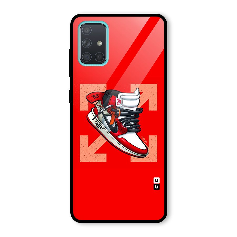 Trendy Air Shoes Glass Back Case for Galaxy A71