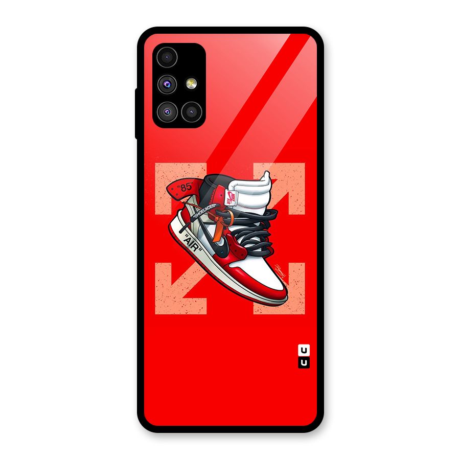 Trendy Air Shoes Glass Back Case for Galaxy M51