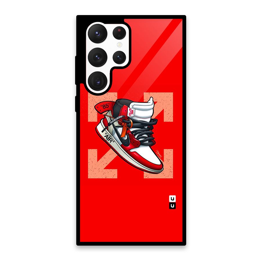 Trendy Air Shoes Glass Back Case for Galaxy S22 Ultra 5G