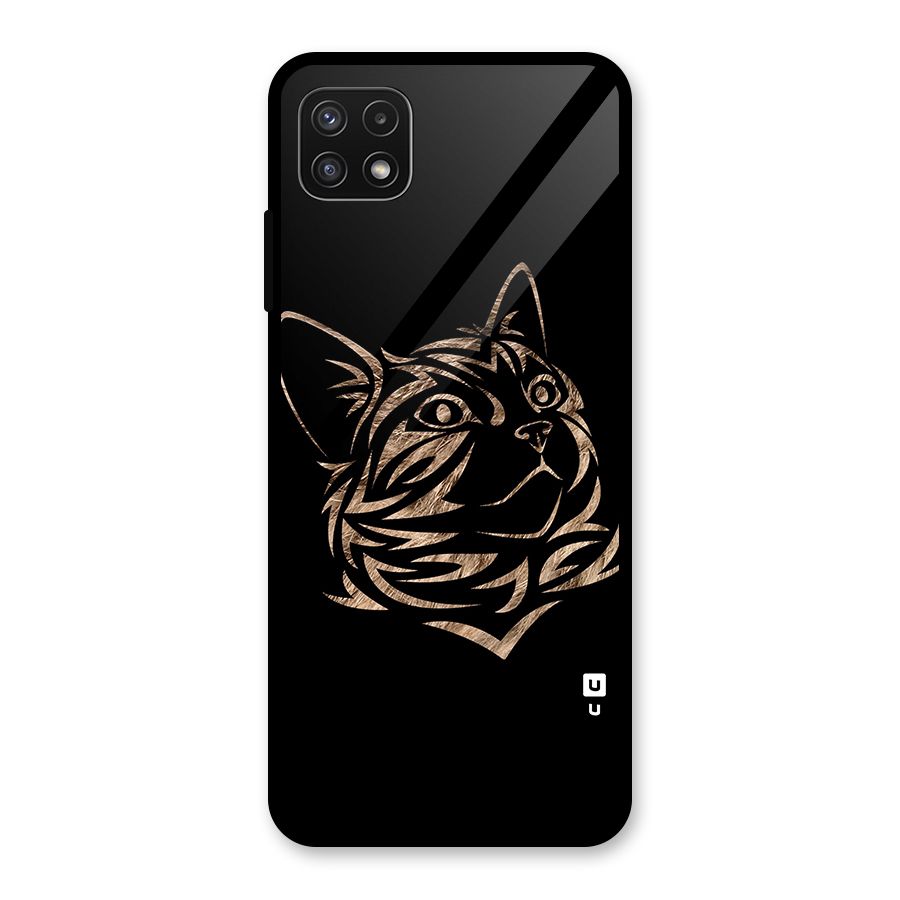 Tribal Cat Glass Back Case for Galaxy A22 5G