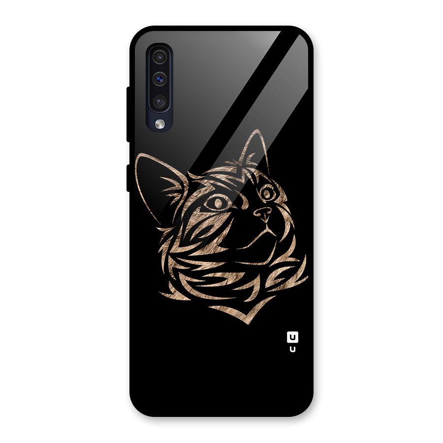 Tribal Cat Glass Back Case for Galaxy A50s