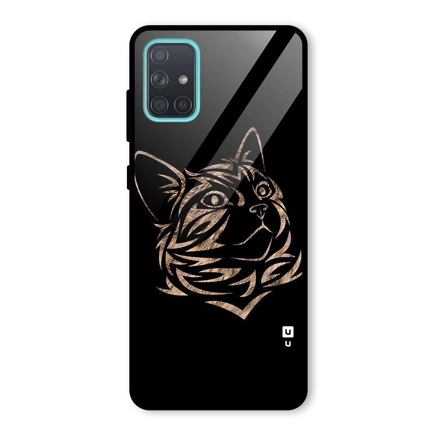 Tribal Cat Glass Back Case for Galaxy A71