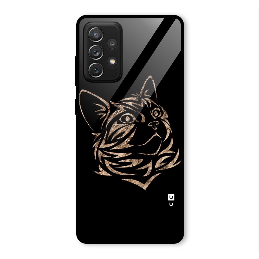 Tribal Cat Glass Back Case for Galaxy A72