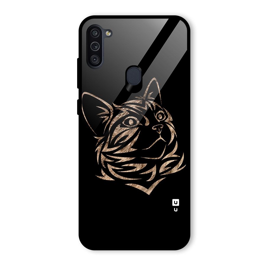 Tribal Cat Glass Back Case for Galaxy M11