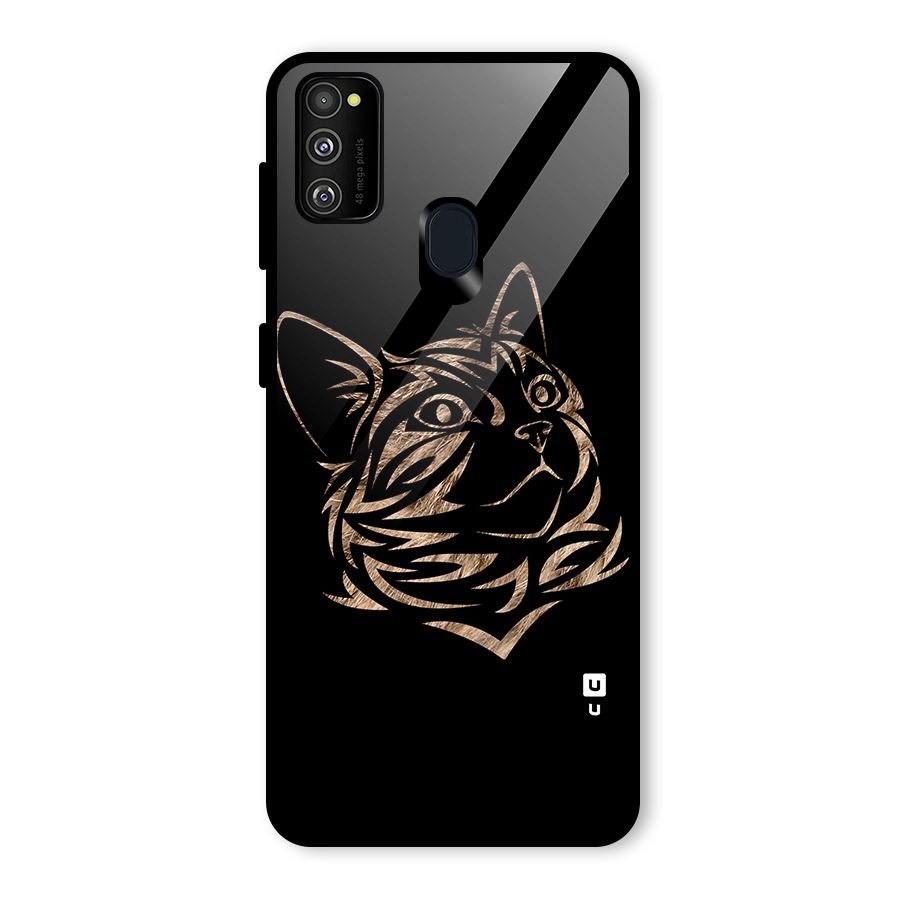Tribal Cat Glass Back Case for Galaxy M30s