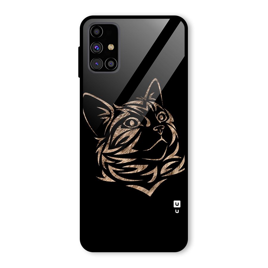 Tribal Cat Glass Back Case for Galaxy M31s