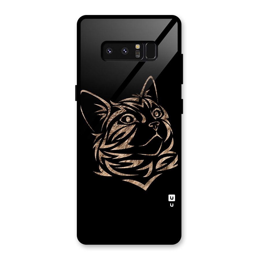 Tribal Cat Glass Back Case for Galaxy Note 8