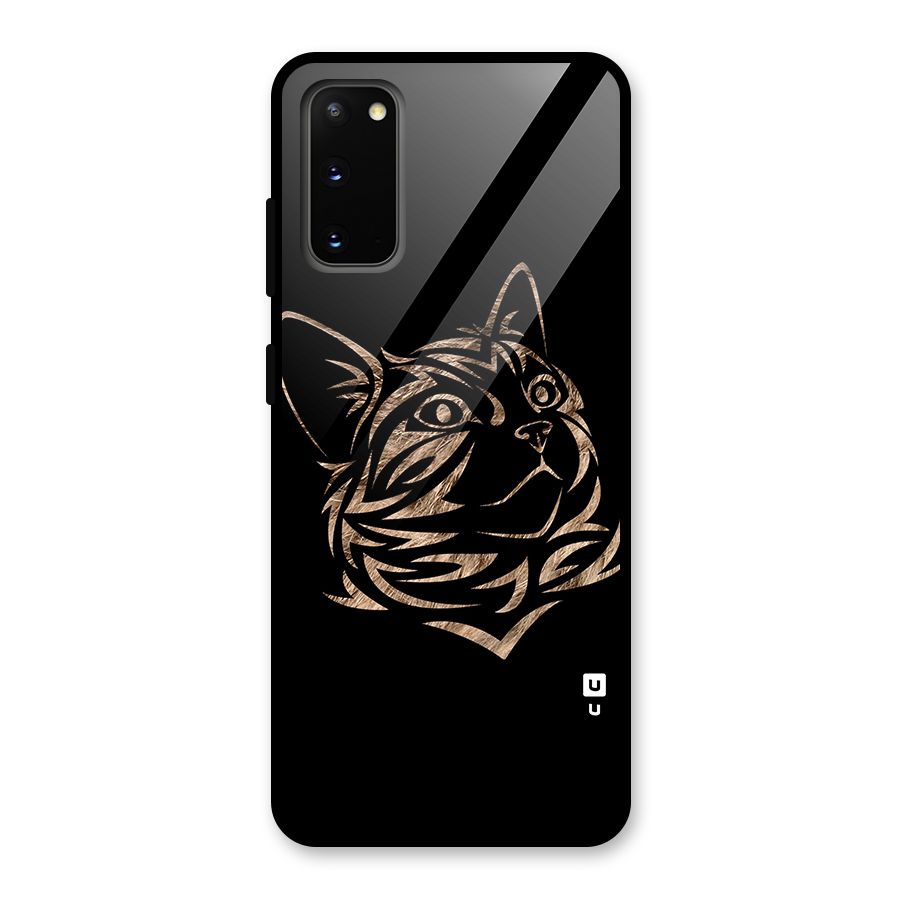 Tribal Cat Glass Back Case for Galaxy S20