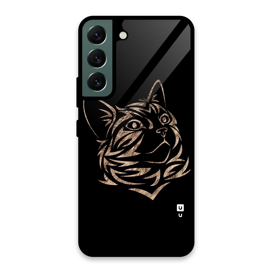 Tribal Cat Glass Back Case for Galaxy S22 5G