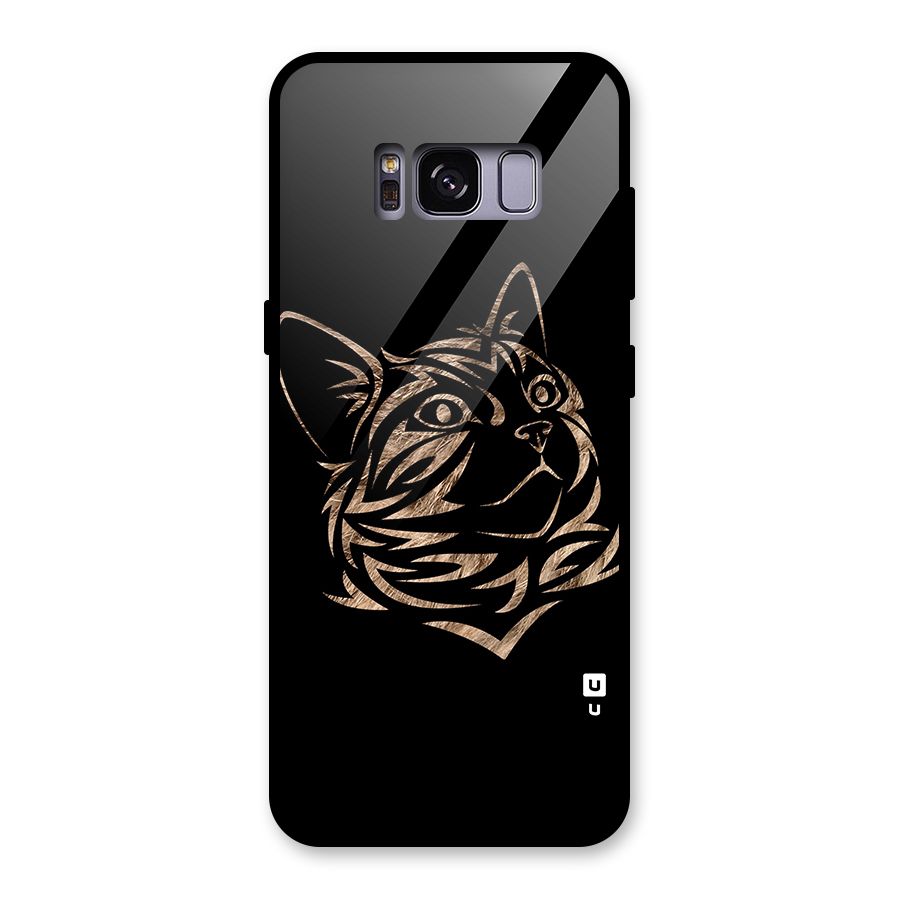 Tribal Cat Glass Back Case for Galaxy S8