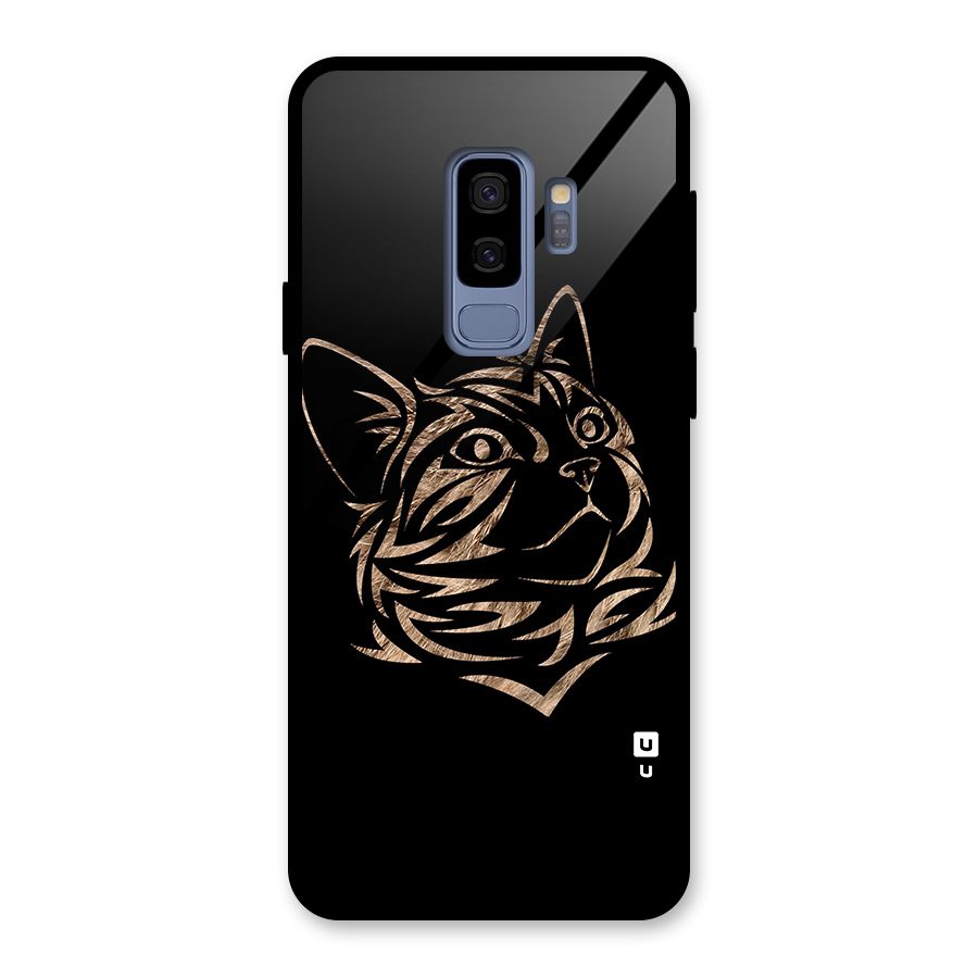 Tribal Cat Glass Back Case for Galaxy S9 Plus
