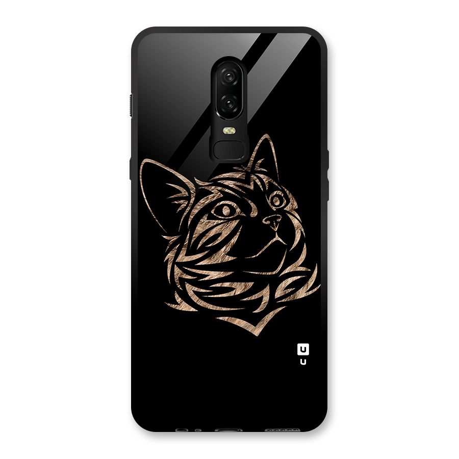 Tribal Cat Glass Back Case for OnePlus 6