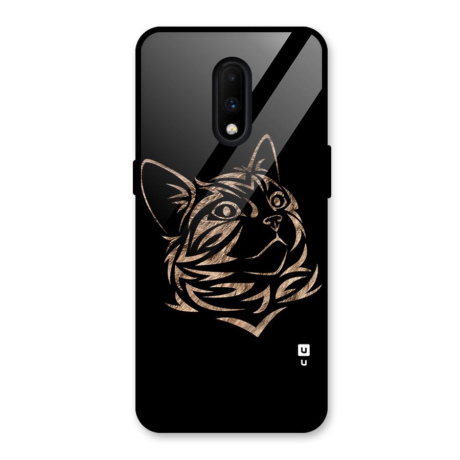 Tribal Cat Glass Back Case for OnePlus 7