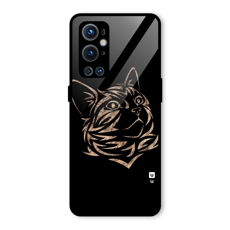 Tribal Cat Glass Back Case for OnePlus 9 Pro