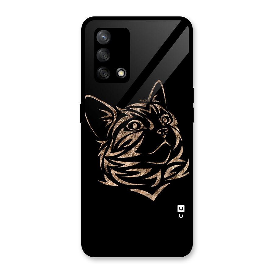 Tribal Cat Glass Back Case for Oppo F19