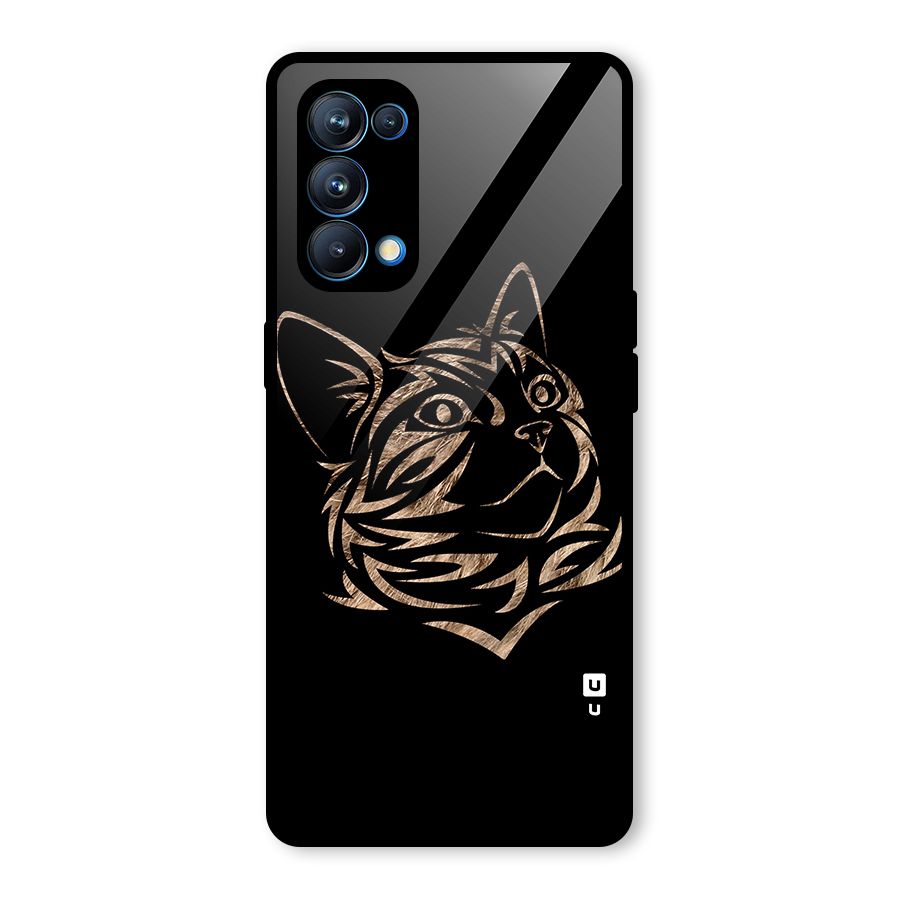 Tribal Cat Glass Back Case for Oppo Reno5 Pro 5G