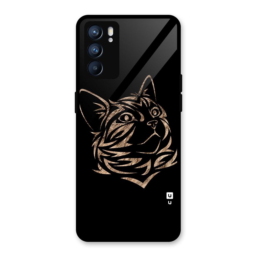 Tribal Cat Glass Back Case for Oppo Reno6 5G