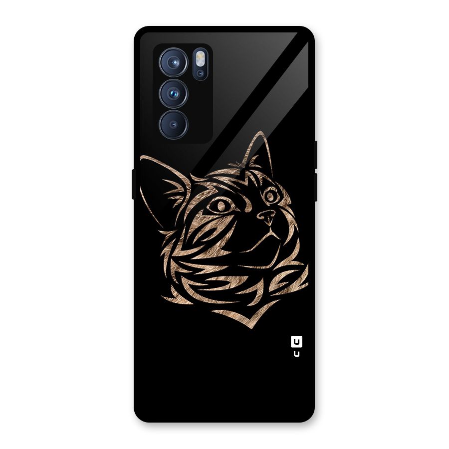 Tribal Cat Glass Back Case for Oppo Reno6 Pro 5G
